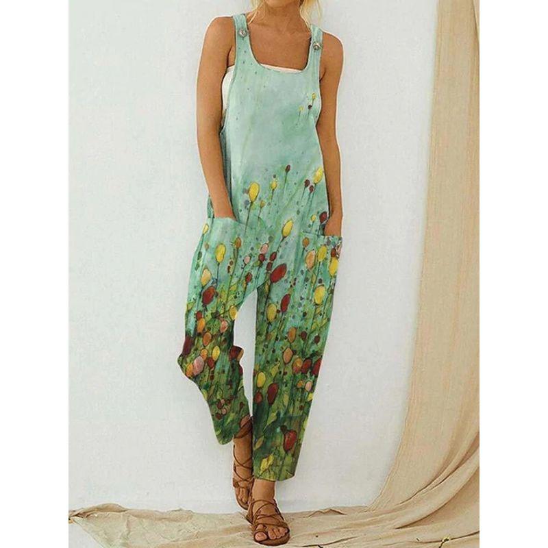 

Abstract Printed Shoulder Strap Jumpsuit Abstract Print Strap Jumpsuit 2 small flowers XL