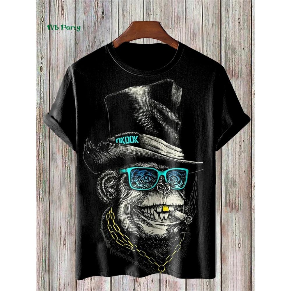 Fashion Men's T-Shirt 3D Cat Print Short Sleeve T-Shirt Art Design Funny T Shirt Summer Street Casual Oversized Men's Clothing