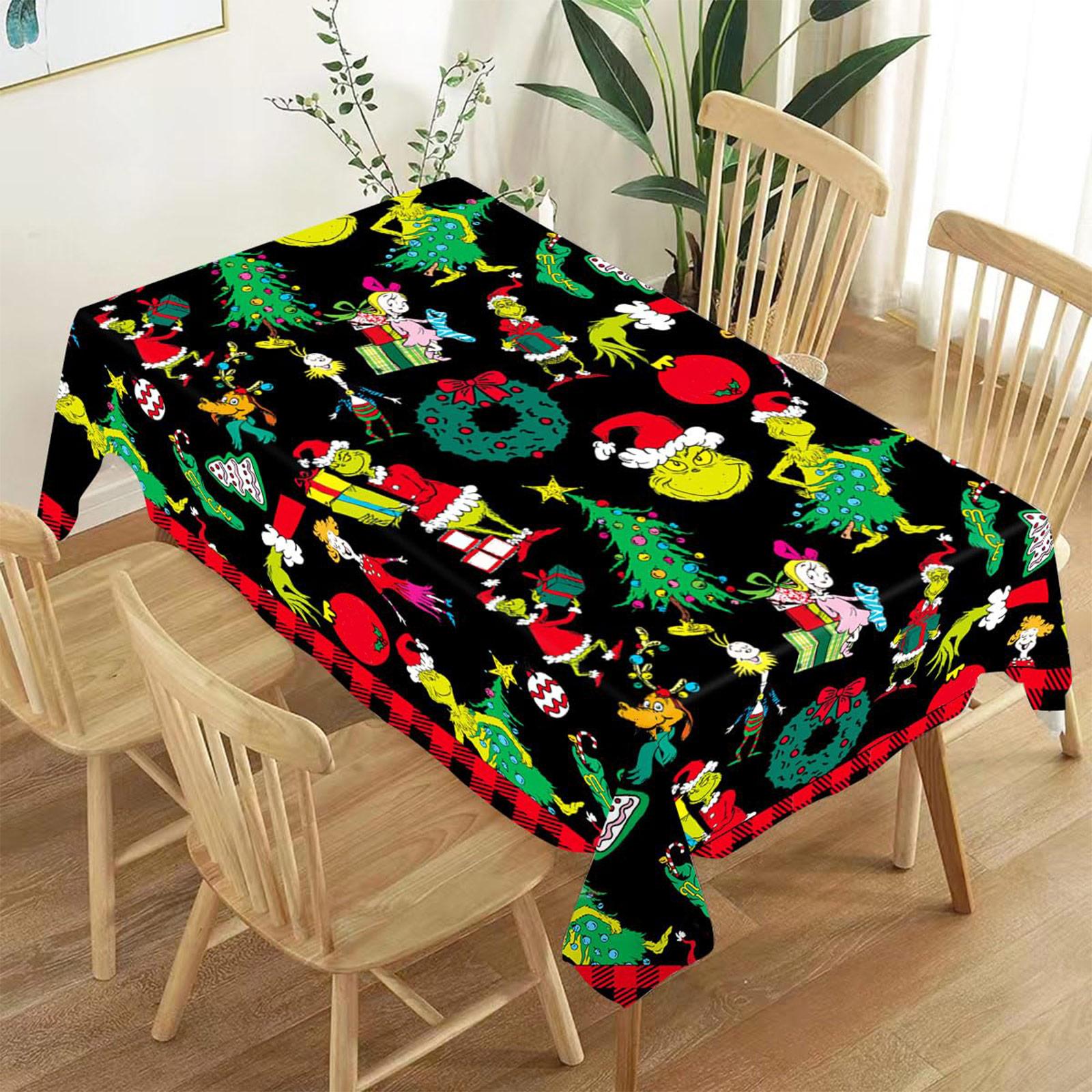 

Christmas Tablecloth For Family Party/Christmas Dinner Table Decoration Cloth With Christmas Elements One Size