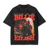2026 Billie Eilish Funny Poster Graphic Print T-shirt Men Women Fashion Vintage Washed Cotton O-neck Summer Tee Oversized Casual Short Sleeve Top