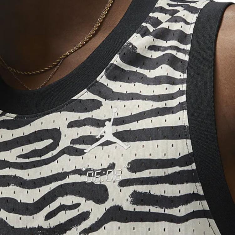 Men's Air Jordan Irregular Texture Alphabet Printing Mesh Training Sports Pearl White Vest DM1825-219