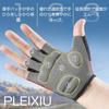 [Plexiu] Summer Cycling Gloves Fingerless – 3D Ergonomic Design, Shock-Absorbing Padded, Breathable Mesh, Unisex Sports Gloves Red (XL)