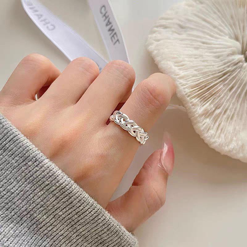 Live Broadcast Luxury Wheat Ear Ring: Versatile Openwork Braid Adjustable Ring, Perfect Gift for Girlfriend