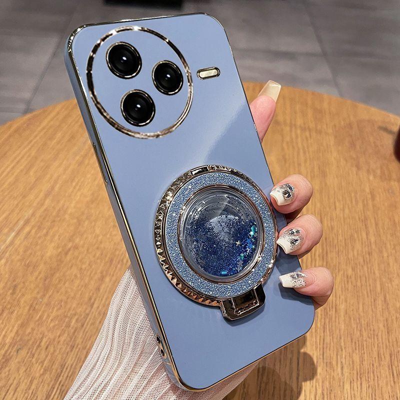 For POCO F7 Ultra Fashionable Galvanized Phone Case for Xiaomi POCO M7 F7 X7 M6 X6 F6 Pro 4G 5G C75 C65 Quicksand Bracket Shell