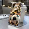 Phone Case For iPhone 11 12 13 14 15 16 17 Pro Max XS XR X 16 Plus 16E 17E Air Football King Pattern Transparent Soft TPU Cover