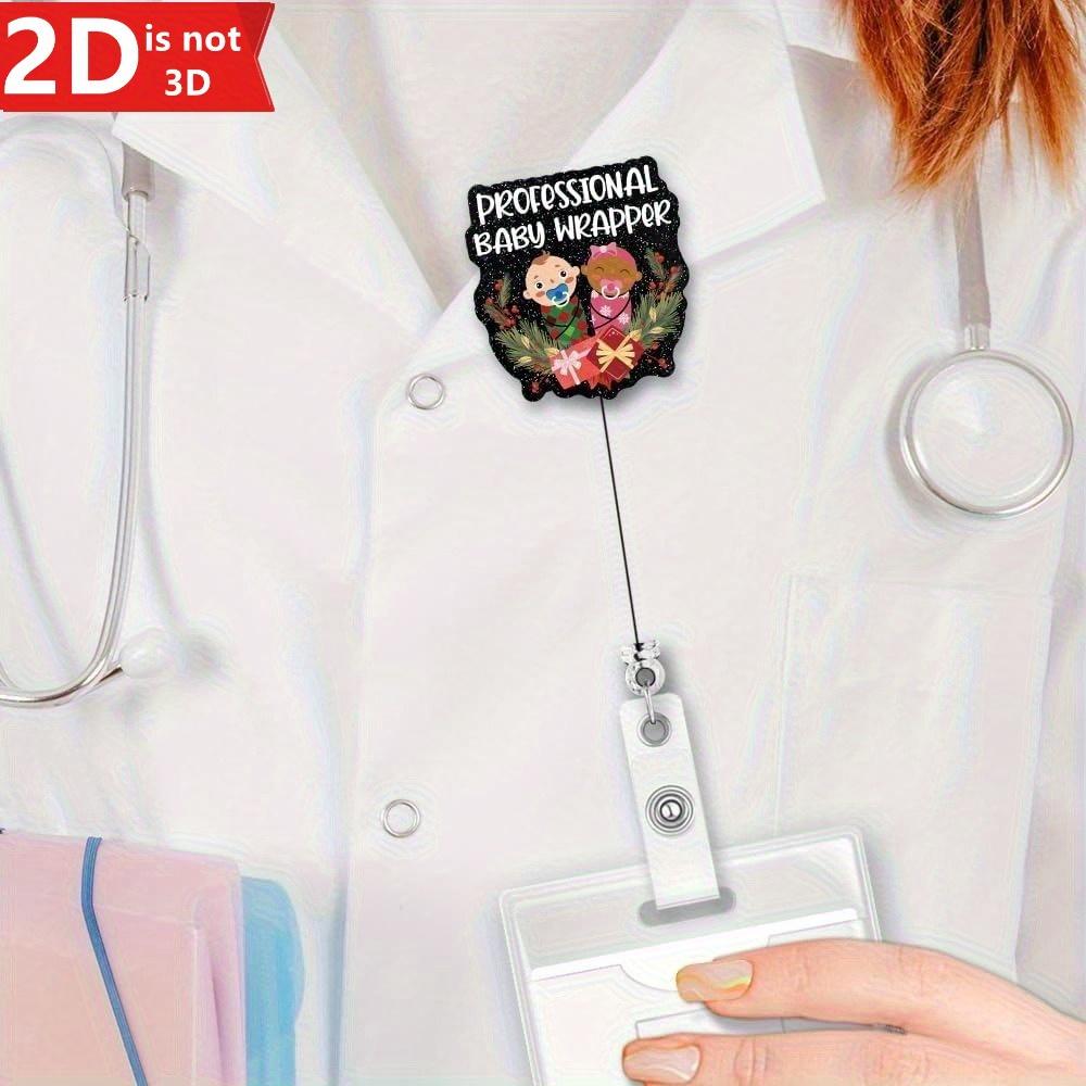 "My Work Is Colorful" Silver Glitter Badge Reel. Fun Vein Puncture ID Clip Gift for Lab Techs & Doctors.