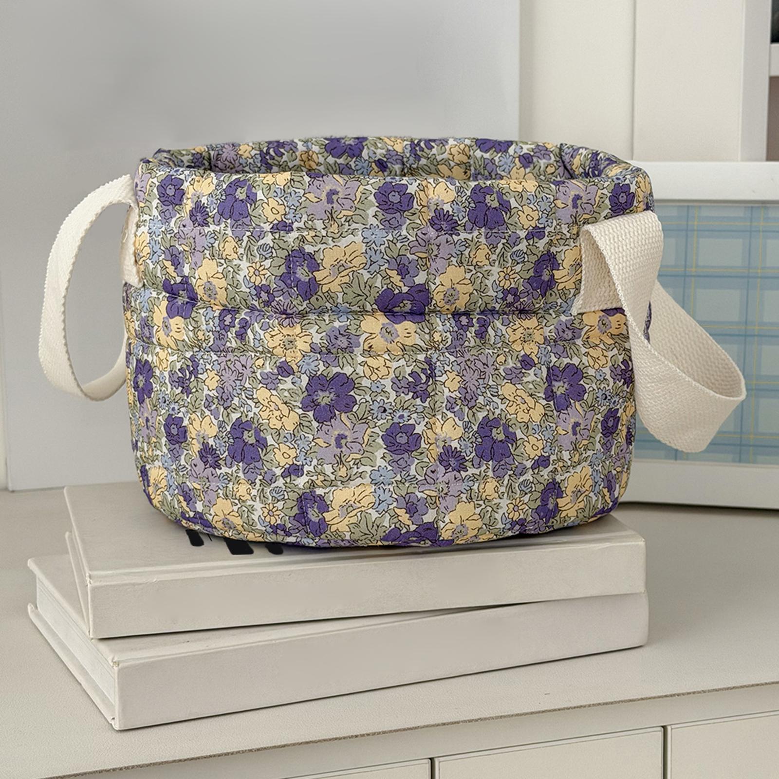 

Cotton Laundry Hampers Large Capacity Women Flower Pattern Cosmetic Storage Underwear Storage Basket for Any Room Organization