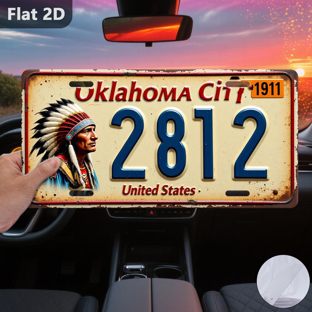 

D Flatpc Oklahoma City Band Performance Vintage Metal Sign Retro Wall Plaque Suitable for Home Garage Cafe Garden 15x30cm(5.9x7.8inch)