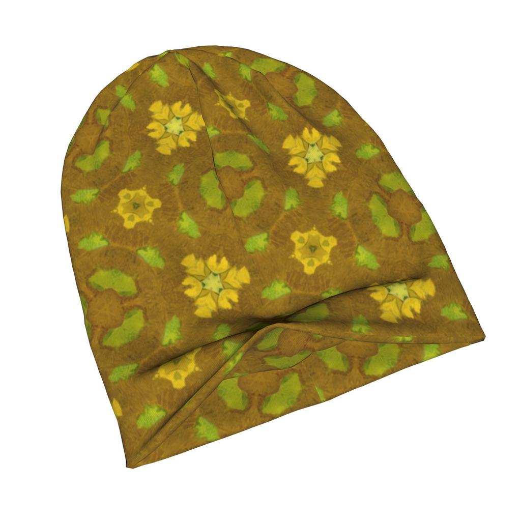 2D Flat Printing Shameless Pattern Design from Sunflowers Minimalist Knit Hat Designed for Adults Who Enjoy Quiet Style Complements Neutral Tones And