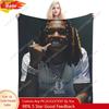 King Von Inspired Soft Flannel Fleece Throw Blanket - Cozy, Warm, and Stylish with Music Design Elements Custom Blankets