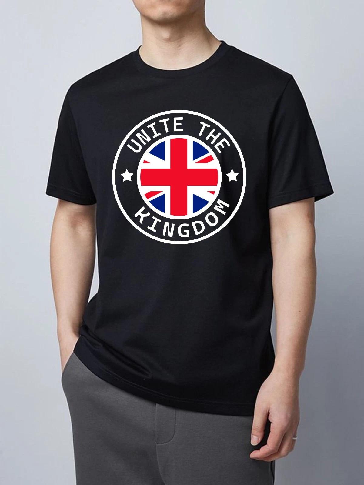 

Unite The King T-shirt Union Jack UK Flag Patriotic Casual Top Men s Gift Tee L