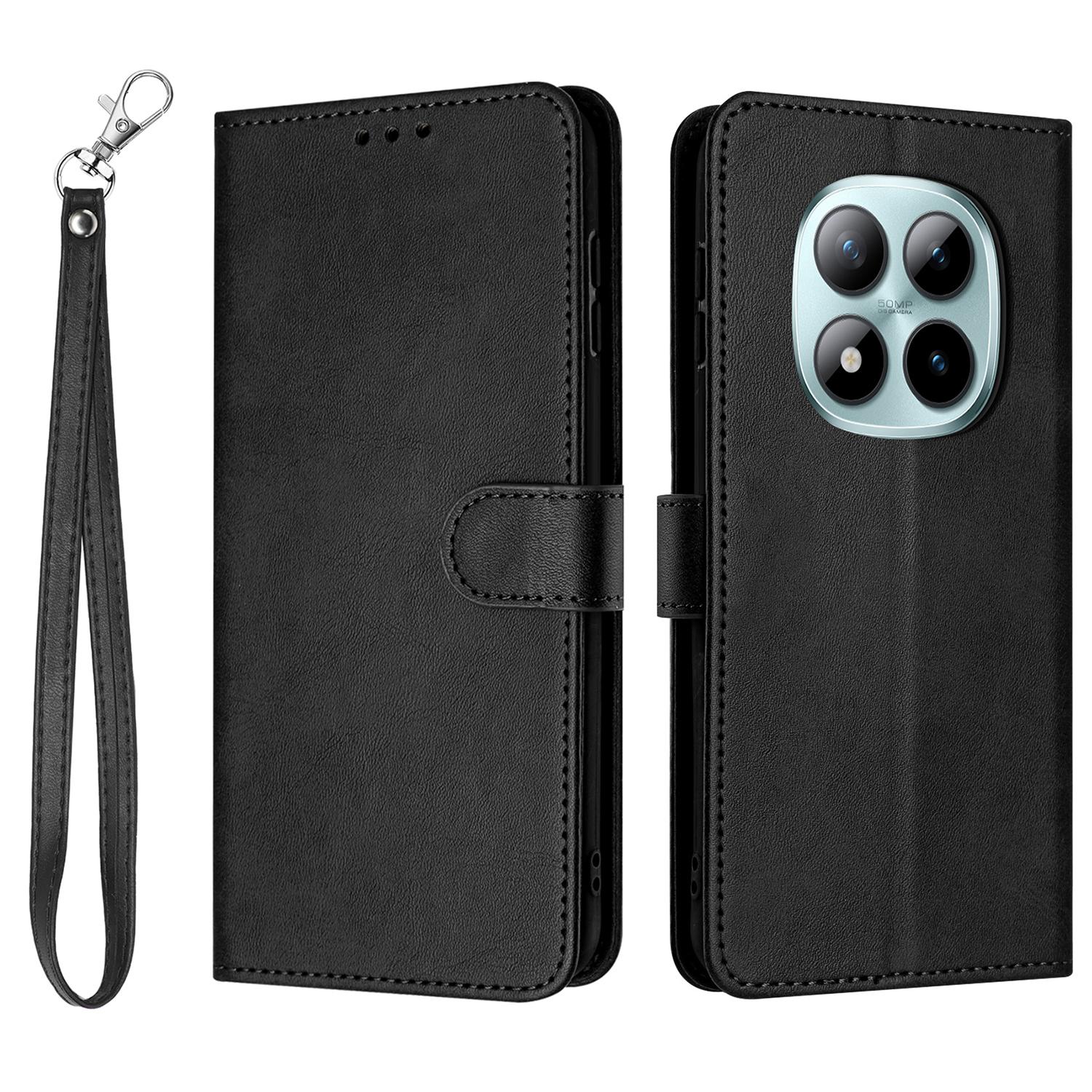 For Xiaomi Redmi Note 15 Pro 4G (Global) Wallet Case Flip Stand Calf Texture PU Leather Phone Cover with Strap