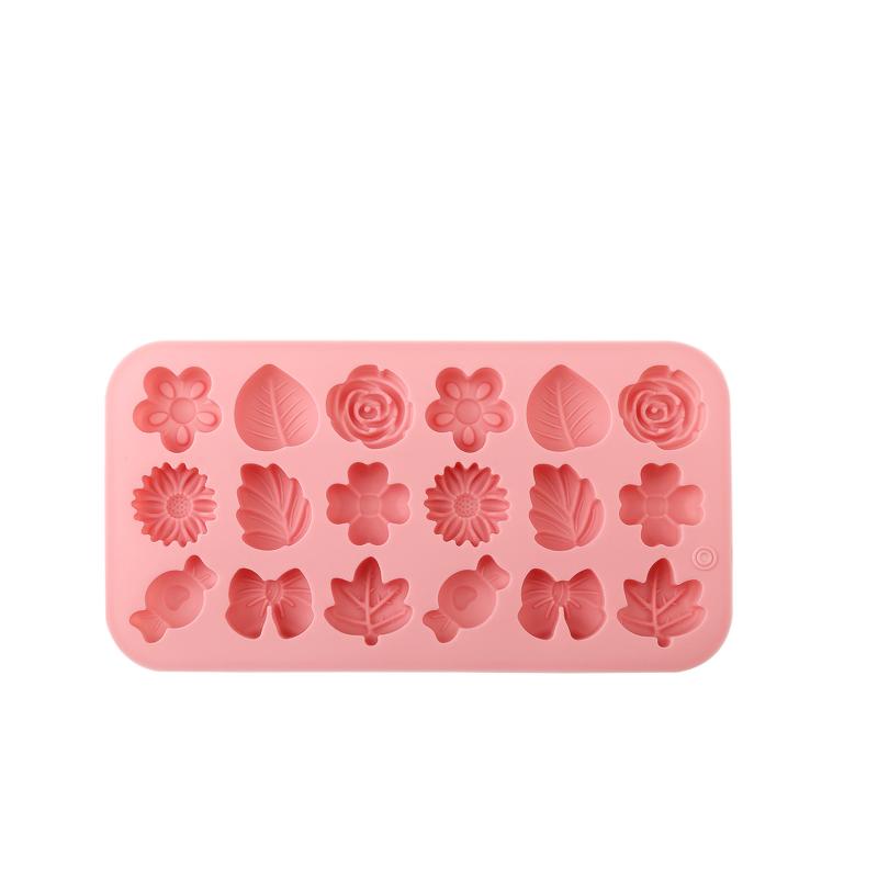 18 Cavity 3D Silicone Mold Bow Leaf Jelly Ice Pudding Soap Mold Fondant Chocolate Cake Decorations Baking Tool