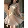 New Chinese women's clothing national style improved cheongsam sleeveless dress summer high-end temperament waist fluffy short skirt