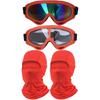 2Pcs Motorcycle Goggles With 2Pcs Balaclavas, Dirt Bike ATV Motocross Riding Racing Ski Goggle Safety Glasses