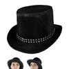Eye Catching Rhinestones Tall Hat Cosplay Hat Stage Show Hat Halloween Costume Ceremony Hat Evening Party Magicians Hat