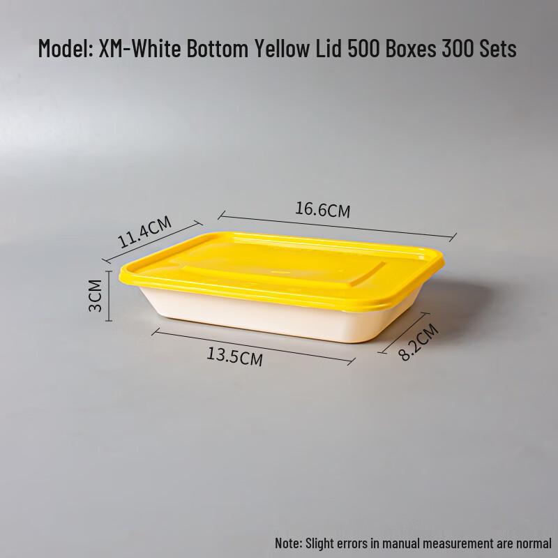 Disposable Rectangular Takeaway Meal Boxes with Lids, 300 Pcs