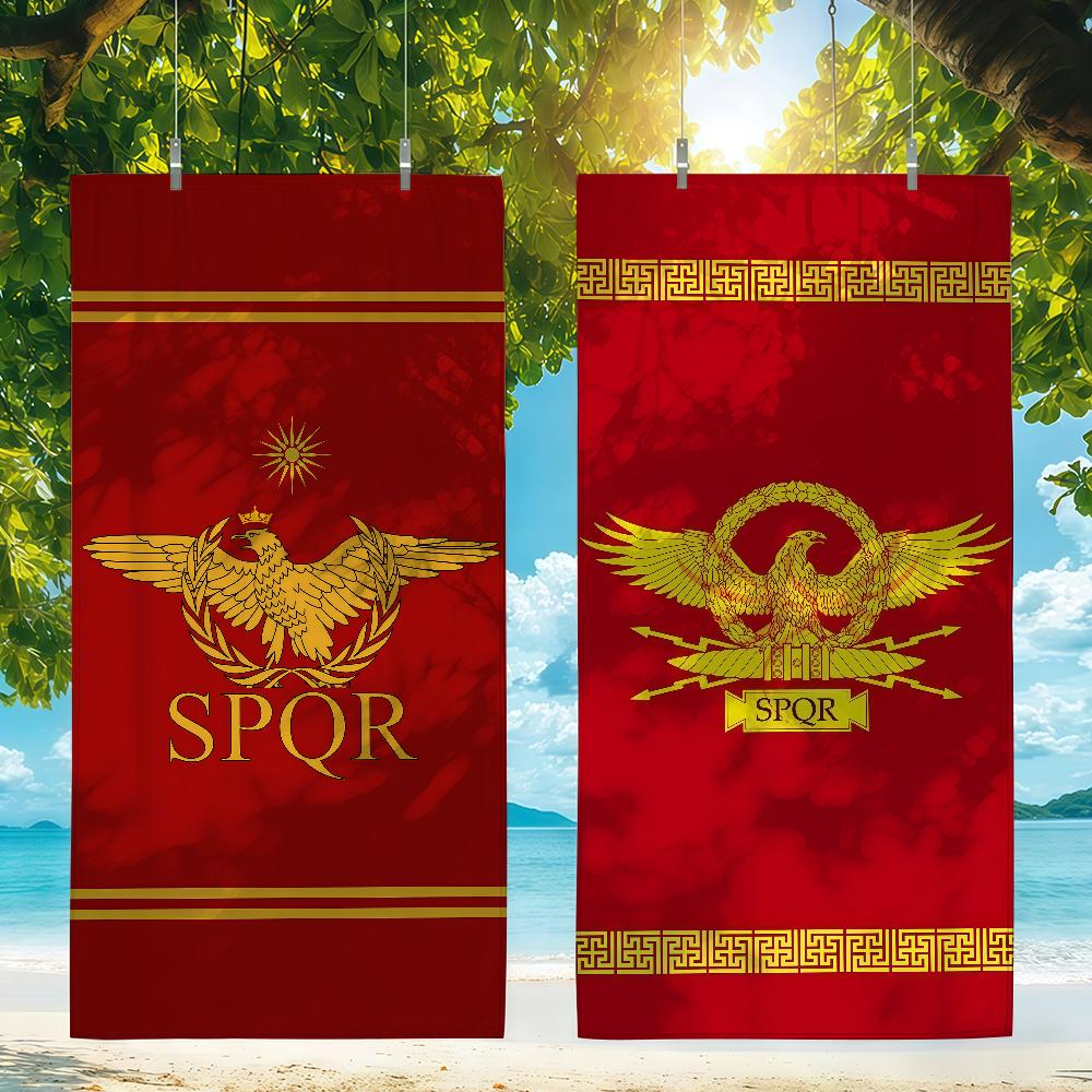 SPQR Aquila dorata ramo d'olivo freccia Asciugamani da spiaggia ad asciugatura rapida sono adatti per piscine campeggio yoga e palestra