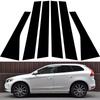 6Pcs Glossy Black Pillar Posts Stickers Fit Volvo XC60 2009-2016 2017 Scratch Resistant Car Door Window Kits Cover Accessories