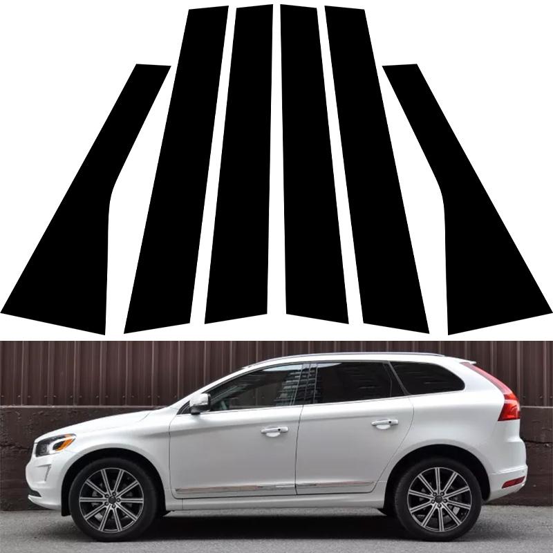 6Pcs Glossy Black Pillar Posts Stickers Fit Volvo XC60 2009-2016 2017 Scratch Resistant Car Door Window Kits Cover Accessories