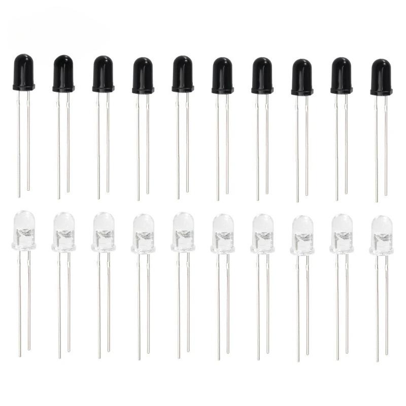 10Pairs 3mm 5mm 940nm LEDs Infrared Emitter and IR Receiver Diode Transimitter Receiver F3 F5 LED Diodes 301A For Arduino
