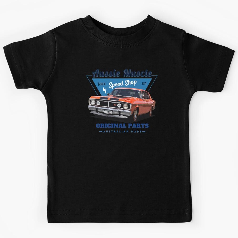 Aussie Muscle Speed Shop Ford Falcon Kids T-Shirt 140