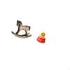 Rocking Horse Wood Sculpture Artistic Ornament Retro Design Figurine for Centerpiece Office