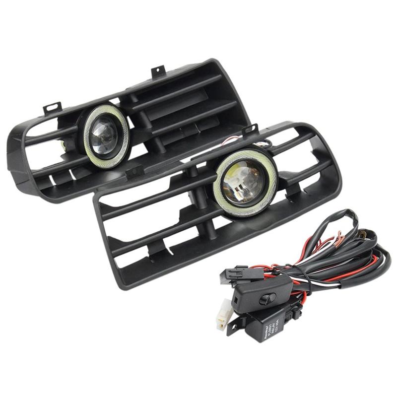 1Set Car Grill LED Fog Light Grille Lower Grill With LED DRL Lamp For VW GOLF MK4 1998-2004