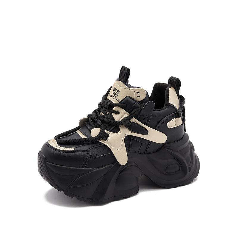 Daddy Shoes Women's 2025 New Spring Breathable and Lightweight Thick-soled Muffin Shoes Versatile Small Inner Height-increasing Women's Shoes