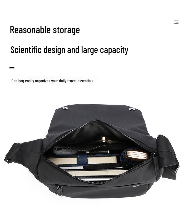 Men's Trendy Waterproof Multi-Pocket Crossbody Shoulder Bag for Travel and Casual Use