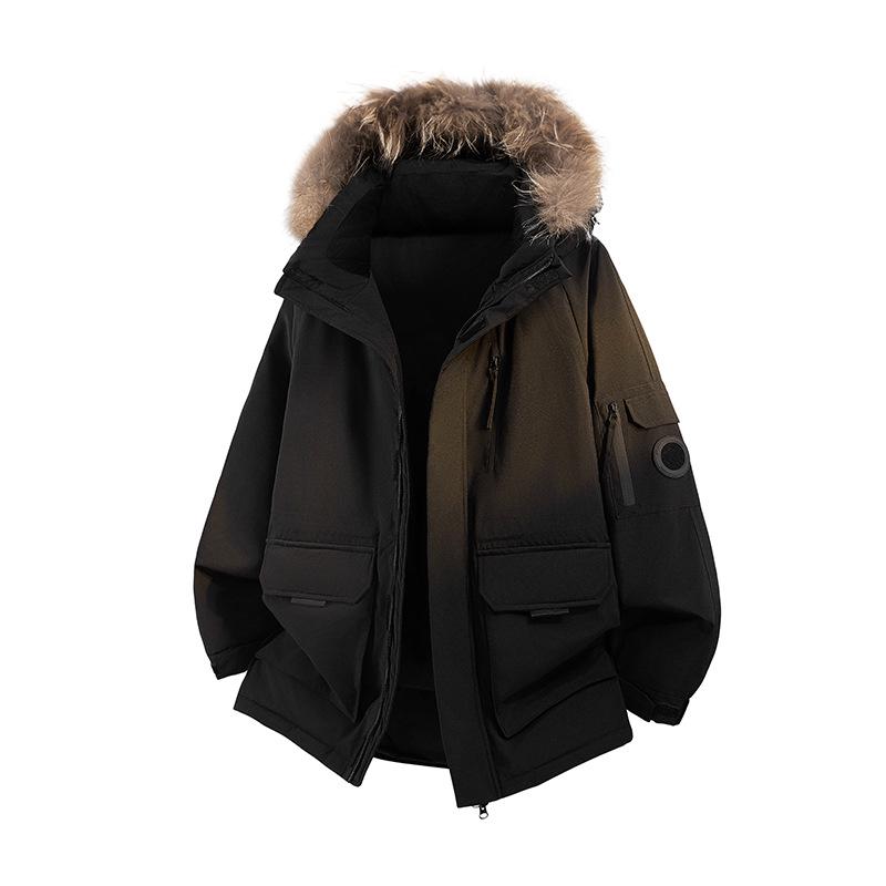 Parka d'hiver haut de gamme unisexe avec capuche et col en fourrure – Veste de ski style montagne trois-proofs