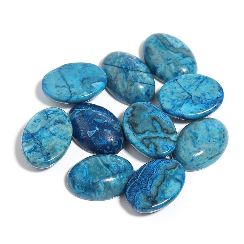 2-10Pcs Oval Natural Stone Cabochon For Jewelry Making Green Ring Base Pendant Flatback Cameo Diy Handmade Finding