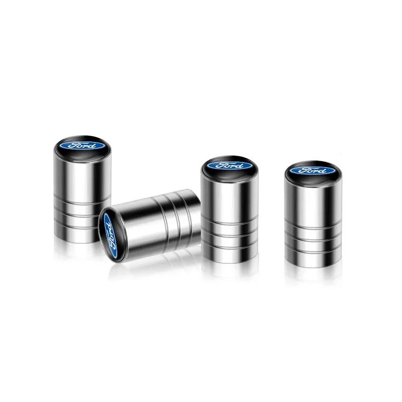 Naklejka na samochód 4 szt. Nakrętki na wentyle opon samochodowych Metalowe Nakrętki na wentyle powietrza kół do Forda Focus 2 3 Fiesta Ranger Mondeo Kuga Musta