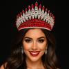 Luxury Zinc Zinc Alloy Princess Crown Elegant Bridal Headwear Rhinestone Diadem  Photography Props