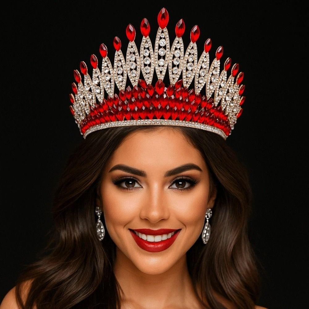 Luxury Zinc Zinc Alloy Princess Crown Elegant Bridal Headwear Rhinestone Diadem  Photography Props