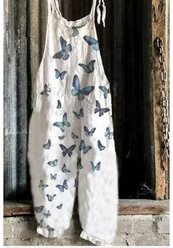 2025 Summer Retro Print Wide-Leg Women's Jumpsuit