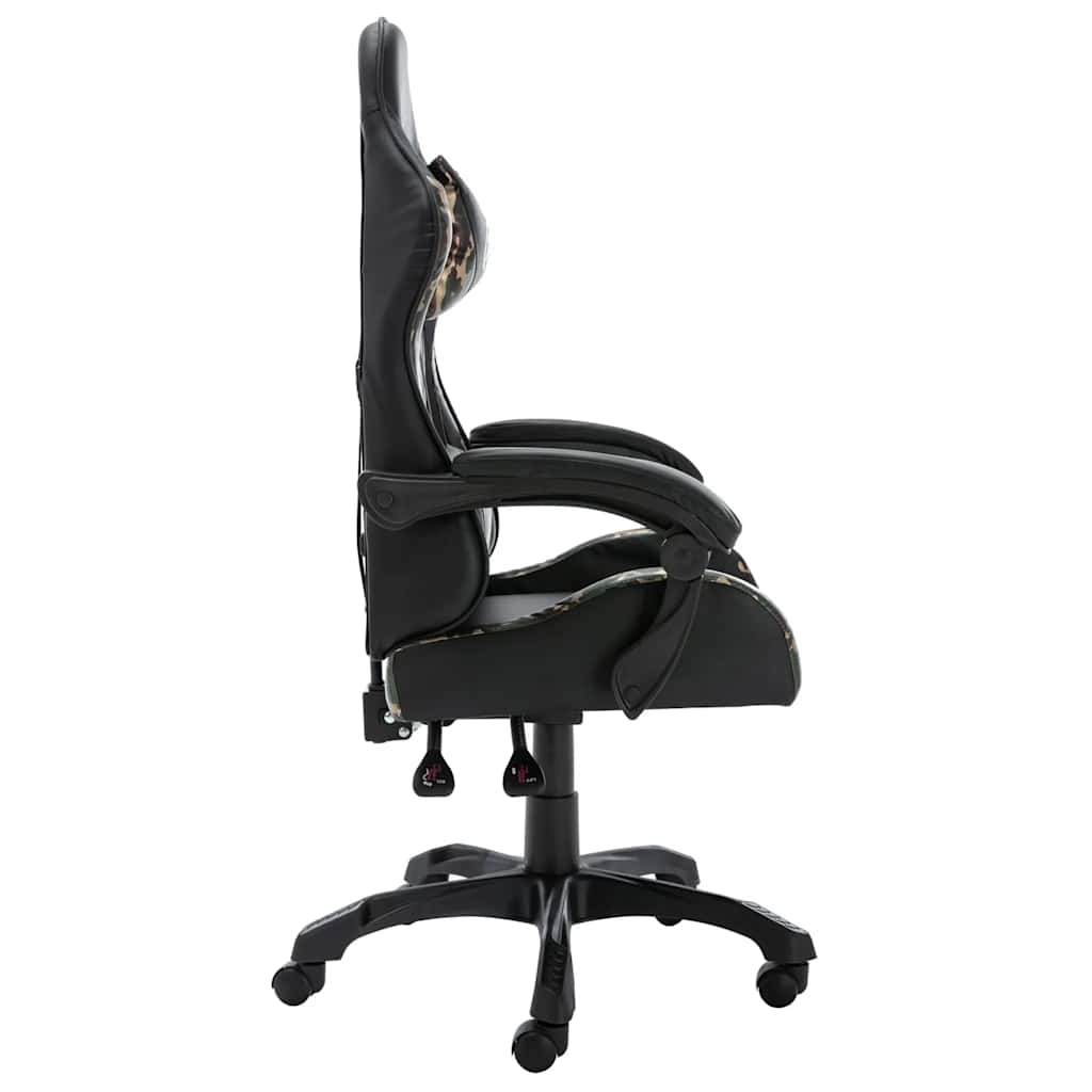 Gaming Chair In Black and Camouflage Pattern Faux Leather