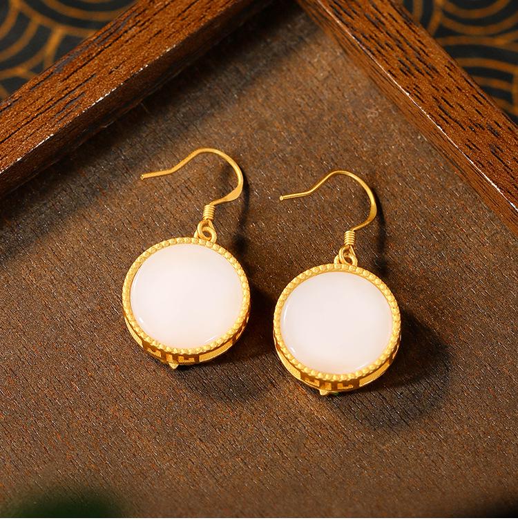 Colorful Enamel Bamboo Jade Earrings: Qipao Hanfu Style with 925 Silver Hooks