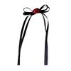 Girl Hairpin Smooth Edges Rounded Gripper Clip Satin Fabric Long Ribbon Bow Rose Flower Decor Buns Ponytails Clip Hair Accessory