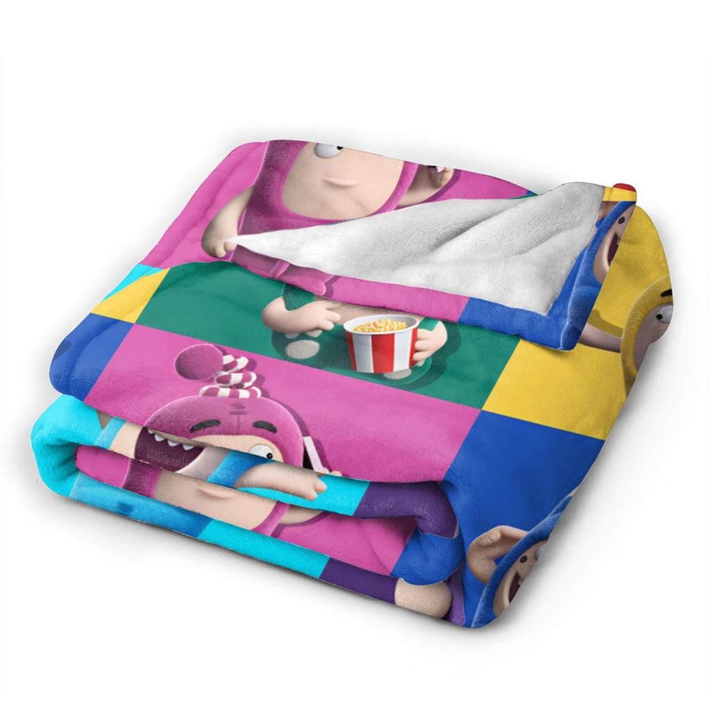 Coperte Oddbods Carino Cartone Animato Aereo Viaggio Flanella Plaid Per Camera Da Letto Morbido Caldo Qualità Copriletto Idea Regalo