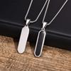 Vnox Casual Black Color Bar Necklaces for Men,Minimalist Stainless Steel Geometric Pendant Collar Gift Jewelry