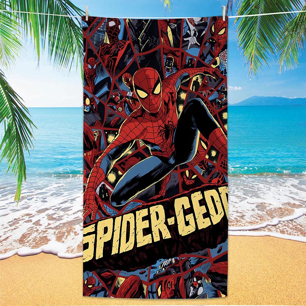 Kids Spider-Man Beach Towel Superfine Fiber Dual-Side Fleece Quick-Dry Absorbent Outdoor Travel Bath Towel Marvel