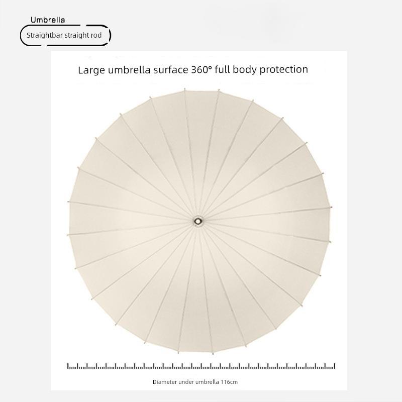 24-Rib Long-Handle Automatic Umbrella, Large Size for Men and Women, Reinforced Straight Umbrella, Windproof Advertising Business Umbrella