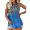 Summer New Fashion Casual Loose Round Neck Printed Sleeveless T-Shirt Plus Size Pullover Women's Vest Tank Tops