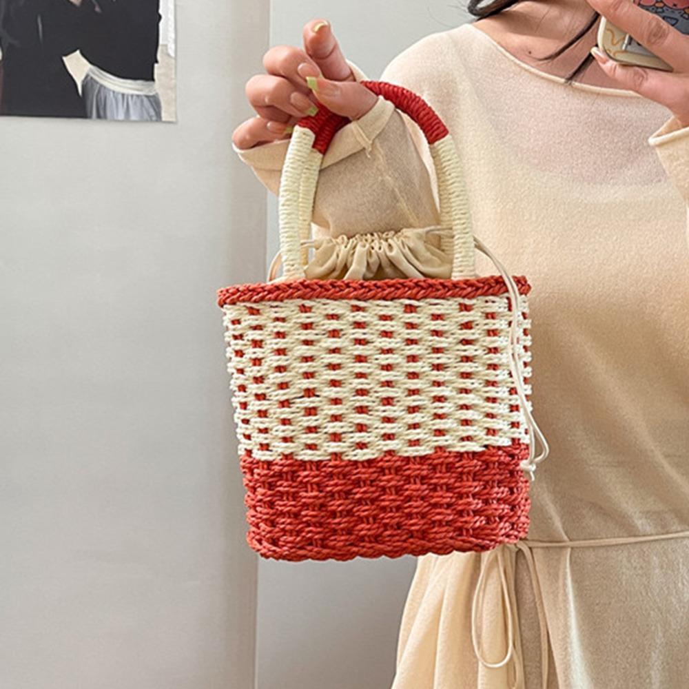 Large Capacity Weave Straw Bag Casual Tote Bag Fashion Beach Bag  Holiday