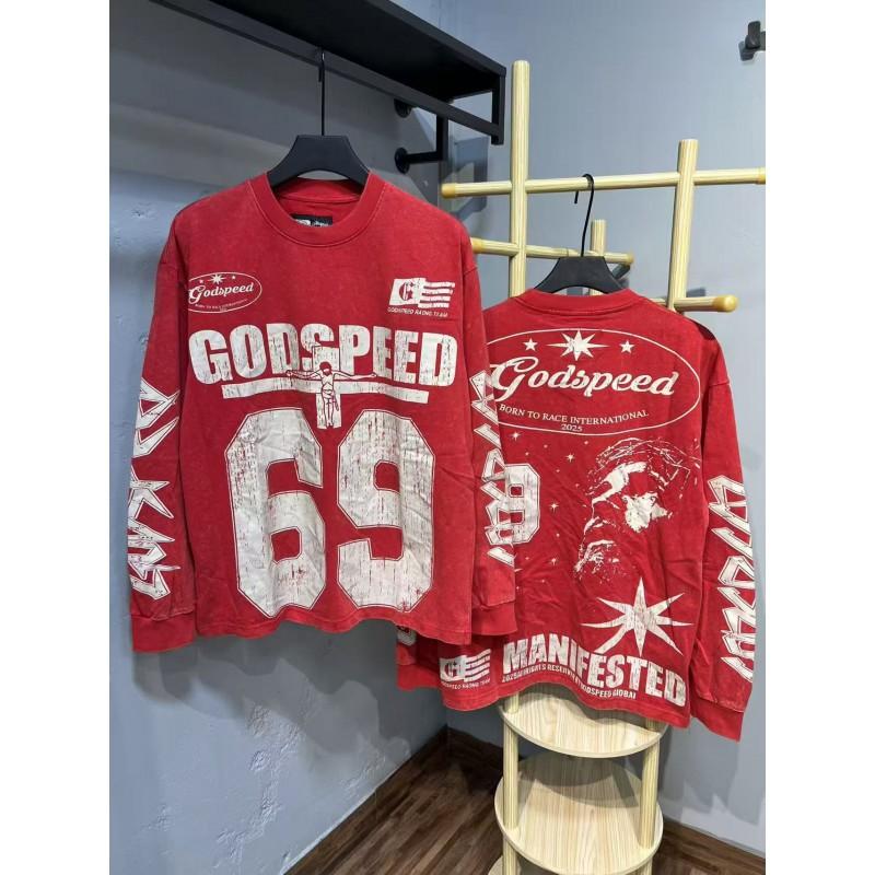 Unisex Vintage Skull Print Washed Cotton Long Sleeve Hoodie Streetwear Loose Fit