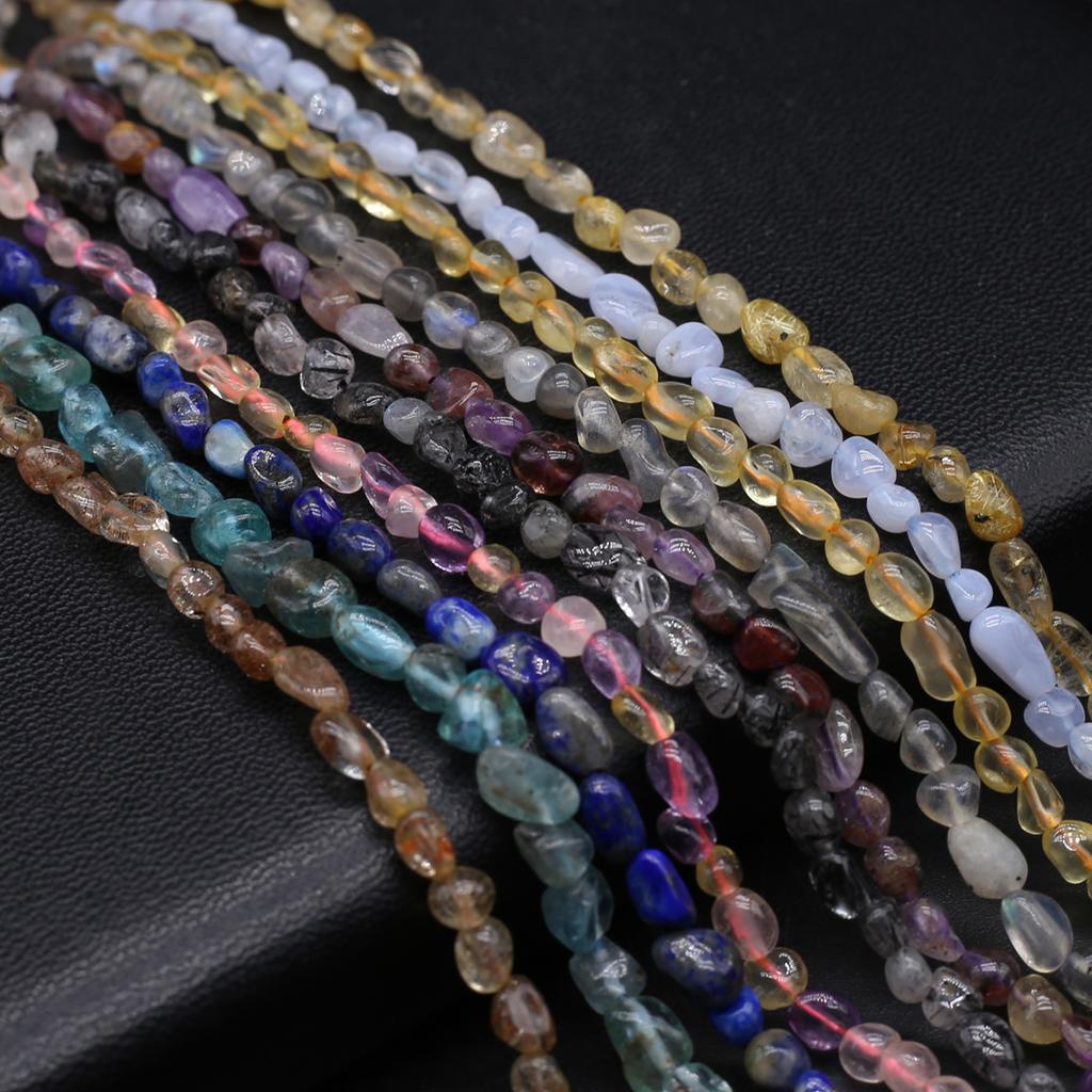 Natural Stone Irregular Beads Agates/Amethyst Smooth Beads 6-8 MM For Jewelry Making DIY Necklace Bracelet Earrings Accessory