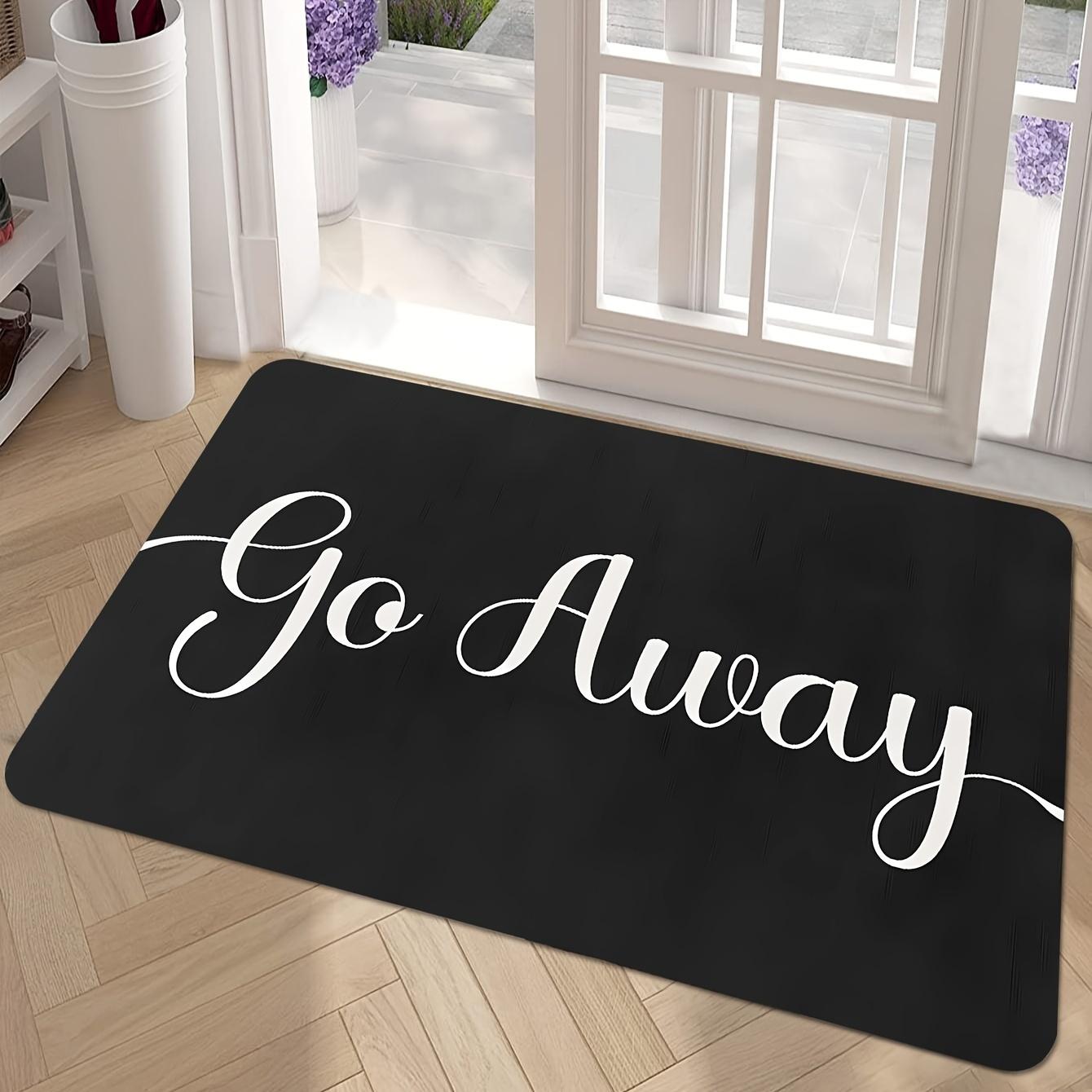 Ga Weg  Grappige Zwarte Welkomstmat - Antislip, Waterabsorberend Polyester Tapijt voor Binnen/Buiten Entree Decor 40X60cm