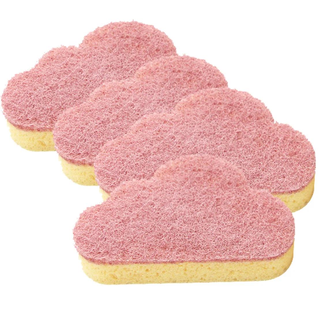 4Pcs Cloud Cleaning Sponge Brush Kitchen Office Dishwashing Brushes Household Dishwashing  Sponge Pads