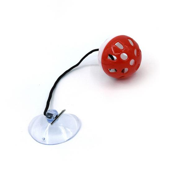 Bearded Dragon Toy with Suction Cup and Rope Exercise Game Colored Bell Ball Toy Reptile Toy for Small Animals